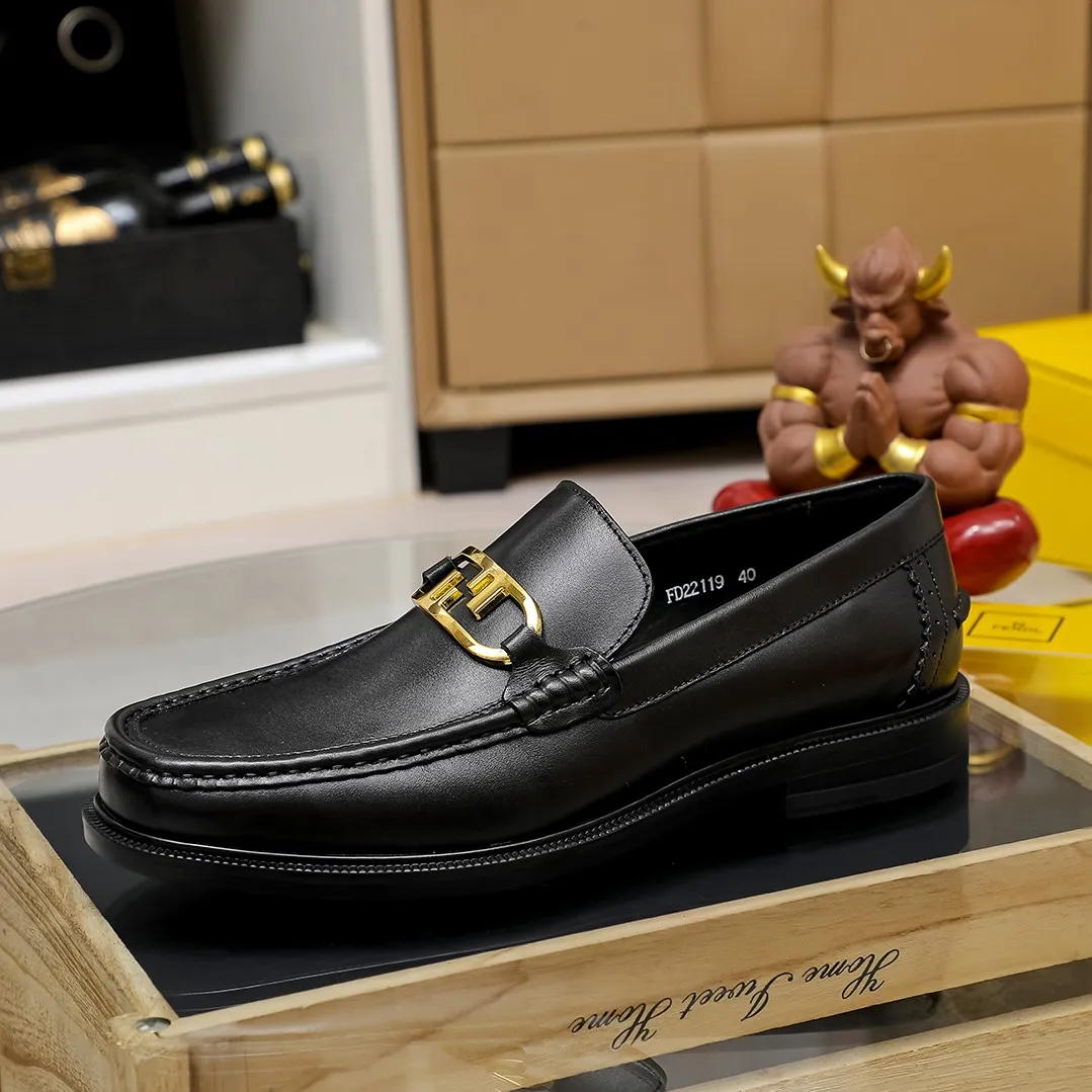 Men's shoes💰440 🕷🕷【FENDI】The latest men's formal leather shoes🇨🇳Classic series not to be missed💯The first layer is made of imported first-layer cowhide☘Original quality, the leather is smooth and delicate🎋The version is awesome, the perfect streamlined silhouette🍇🐮Leather lining, black, size 38-45...